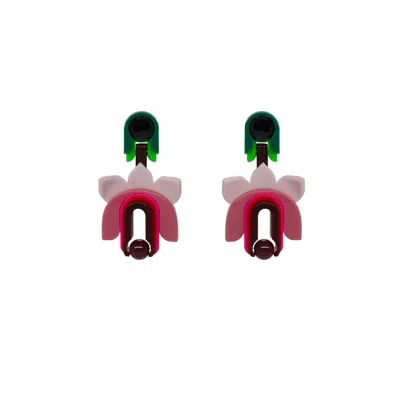 Gissa Bicalho Women's Pink / Purple Handmade Acrylic Earring Lilium - Pink In Multi