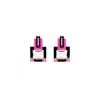 Gissa Bicalho Women's Pink / Purple Handmade Acrylic Earring M Deco Rectangular Cut Stone Pink