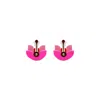 Gissa Bicalho Women's Pink / Purple Handmade Acrylic Earring Short Lotus Flower - Pink In Pink