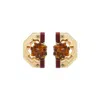 Gissa Bicalho Women's Pink / Purple Handmade Acrylic Earring Short Relief In Gold