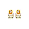 Gissa Bicalho Women's Pink / Purple Handmade Acrylic Earring Short Tikal / Candy Pink