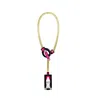 Gissa Bicalho Women's Pink / Purple Handmade Acrylic Necklace Deco T Closure Rectangular Cut Stone Pink