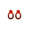 Gissa Bicalho Women's Red Handmade Acrylic Earring Kit Stone Hoop And Pendant Cinnamon