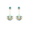 Gissa Bicalho Women's Yellow Handmade Acrylic Earring Long Maya / Nude In Blue