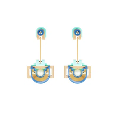 Gissa Bicalho Women's Yellow Handmade Acrylic Earring Long Maya / Nude