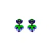 Gissa Bicalho Women's Yellow Handmade Acrylic Earring Petunia Medium - Aubergine In Multi
