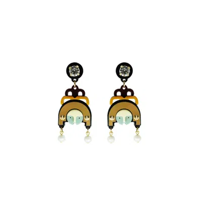 Gissa Bicalho Women's Yellow / Orange Acrylic Handmade Earring Ixchel - Yellow & Orange