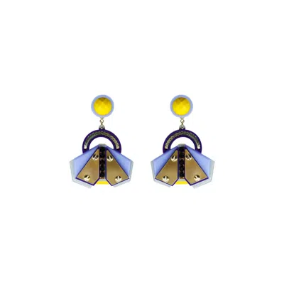 Gissa Bicalho Women's Yellow / Orange Acrylic Handmade Earring Papaloti / Yellow