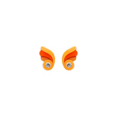 Gissa Bicalho Women's Yellow / Orange Acrylic Handmade Earring Xs Butterfly Orange