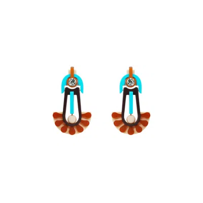 Gissa Bicalho Women's Yellow / Orange Handmade Acrylic Earring Dandelion - Yellow & Orange