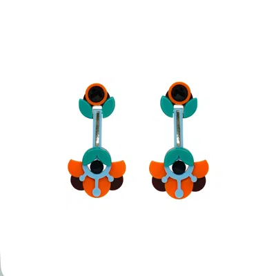 Gissa Bicalho Women's Yellow / Orange Handmade Acrylic Earring Petunia - Orange