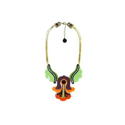 Gissa Bicalho Women's Yellow / Orange Handmade Acrylic Necklace Flamboyant Living Coral