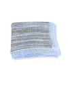 Gita Boy's Tweed Blanket In Grey Tweed/light Blue Trim In Blue