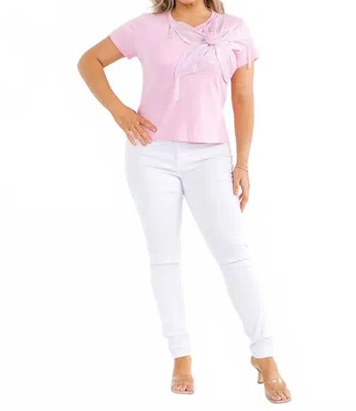 Giti Wholesale Cotton Blend Flower Shirt - Curvy In Pink