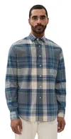 Gitman Vintage Archive Madras Shirt Tan/blue In Tan/blue