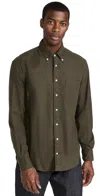 Gitman Vintage Classic Cotton Flannel Shirt Olive S In Olive