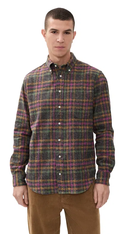 Gitman Vintage Cotton Tweed Check Shirt Multi