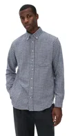 Gitman Vintage Houndstooth Check Shirt Grey In Gray