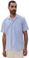 Gitman Vintage Striped Seersucker Camp Shirt Blue Stripe In Blue Stripe