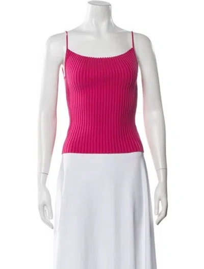 Pre-owned Giu Giu Square Neckline Sleeveless Crop Top In Pink