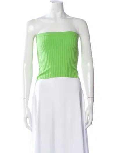 Pre-owned Giu Giu Strapless Crop Top In Green