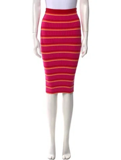 Pre-owned Giu Giu Striped Knee-length Skirt In Pink
