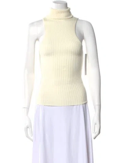 Pre-owned Giu Giu Turtleneck Sleeveless Top In Neutral