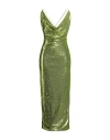 Giulia N Couture Woman Maxi Dress Lime Green Size S Polyester, Elastane In Green