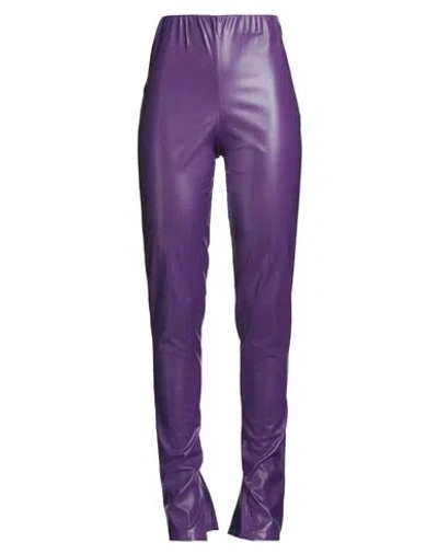 Giulia N Couture Woman Pants Purple Size S Polyurethane