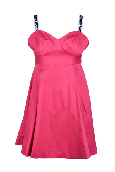 Giulia N Fuchsia Fitted Cotton-blend Mini Dress In Pink