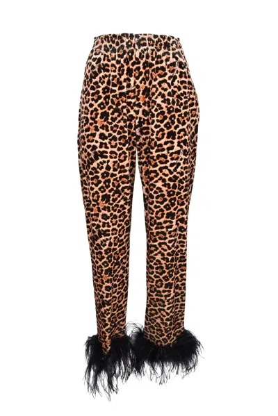 Giulia N Polyester Elastane Trousers - Brown/black