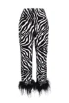 Giulia N Polyester Stretch Trousers - White/black In Black