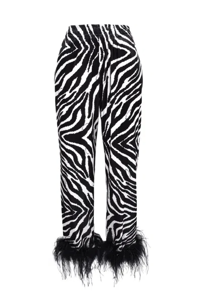 Giulia N Polyester Stretch Trousers - White/black
