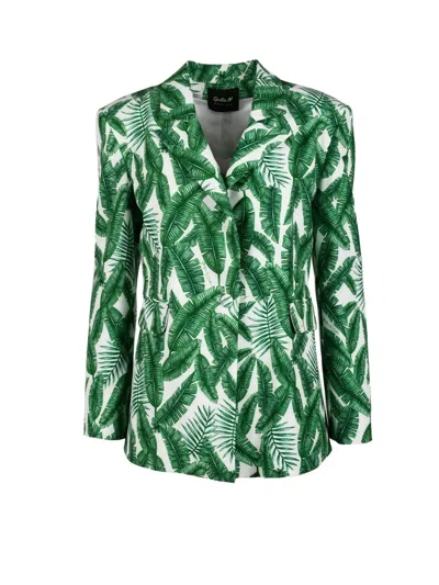 Giulia N White/green Technical Jacket In Multi