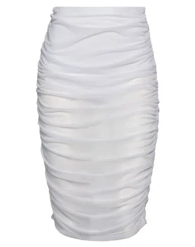 Giulia N Woman Midi Skirt White Size S Polyester, Elastane