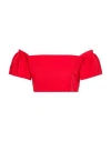 Giulia N Woman Top Red Size L Polyester, Viscose In Red