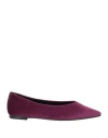 Giulia Neri Woman Ballet Flats Mauve Size 9 Textile Fibers In Purple