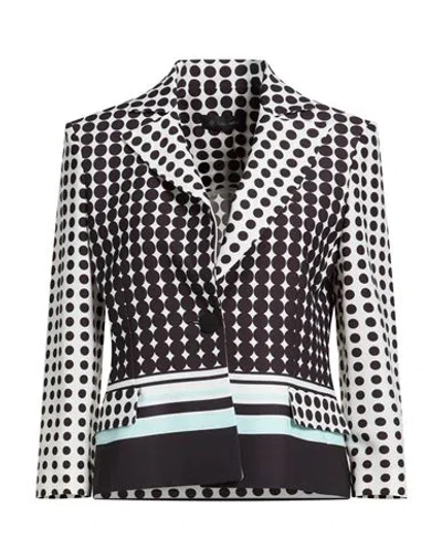 Giulia Valli Woman Blazer Black Size 16 Polyester, Elastane