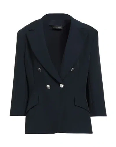 Giulia Valli Woman Blazer Midnight Blue Size 12 Polyester, Elastane