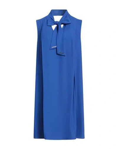 Giulia Valli Woman Mini Dress Bright Blue Size 16 Polyester, Elastane