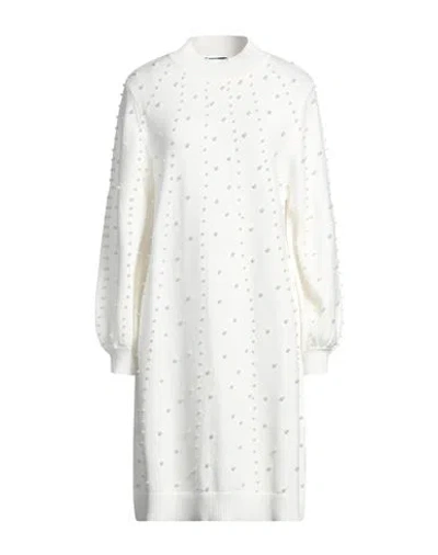 Giulia Valli Woman Mini Dress White Size Xxl Viscose, Polyester, Polyamide