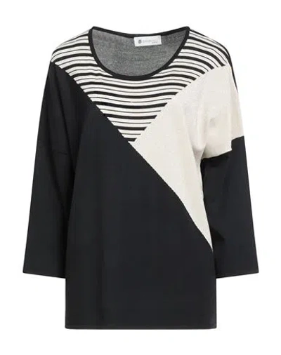 Giulia Valli Woman Sweater Black Size Xxl Viscose, Polyamide