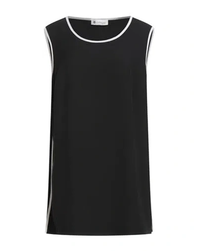 Giulia Valli Woman Top Black Size 6 Polyester, Elastane