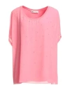 Giulia Valli Woman Top Pink Size 12 Rayon, Elastane, Polyester In Pink