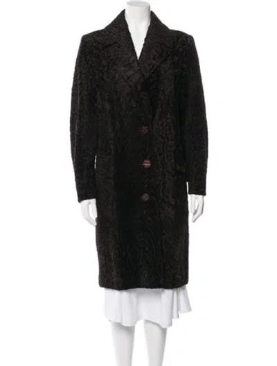 Pre-owned Giuliana Teso Lamb Fur Coat In Black