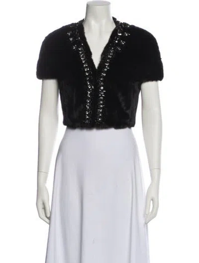 Pre-owned Giuliana Teso Mink Fur Jacket In Black