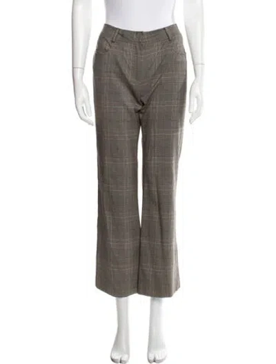 Pre-owned Giuliana Teso Plaid Print Wide Leg Pants In Multi