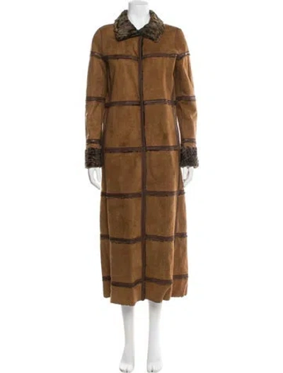 Pre-owned Giuliana Teso Vintage 2000's Fur Coat In Brown