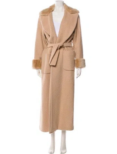 Pre-owned Giuliana Teso Virgin Wool Fur Coat In Neutral