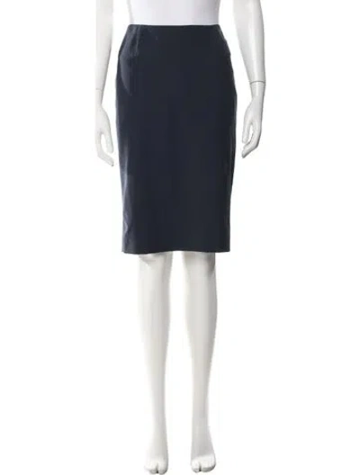 Pre-owned Giuliana Teso Virgin Wool Knee-length Skirt In Blue